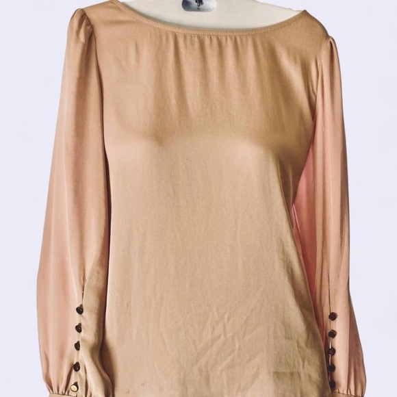 Express pink puffy shoulders with button long sleeves XS excellent condition - Picture 1 of 3